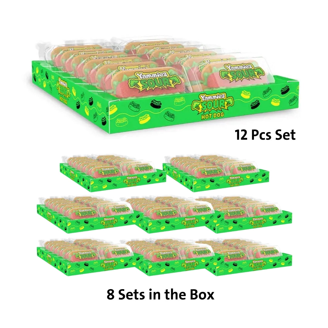 Yammiez Mallow Sour Hot Dog – Box of 96 Pcs
