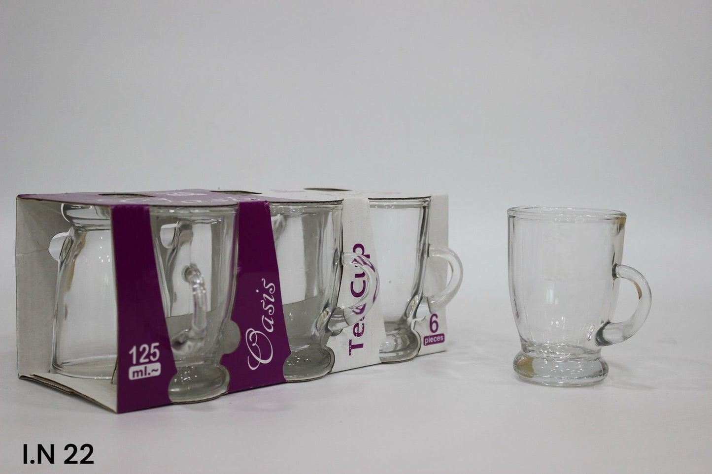 Assorted Glass Tea Cup Set – Multiple Designs & Sizes