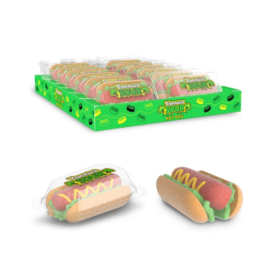 Yammiez Mallow Sour Hot Dog – Box of 96 Pcs